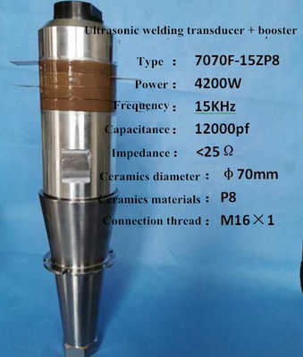 Transductor ultrasónico piezoeléctrico de soldadura de 4200w 15k