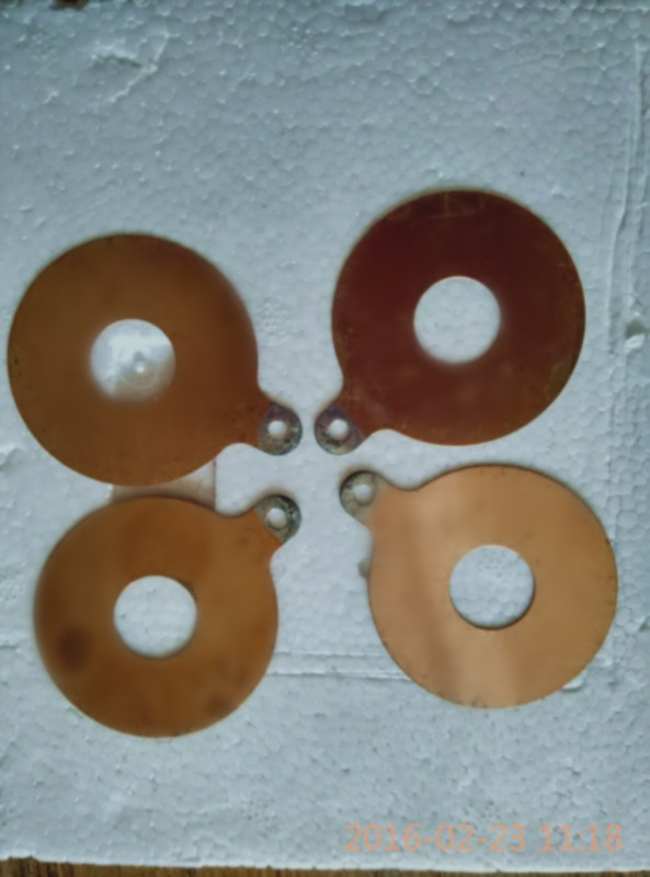 Transductor ultrasónico piezoeléctrico del electrodo de cobre para la industria médica, 0.25-0.35m m gruesos